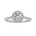 Diamonore Simulated Diamond Halo Engagement Ring In Sterling Silver (1-ct. T.w.), Women's, Size: 8, White