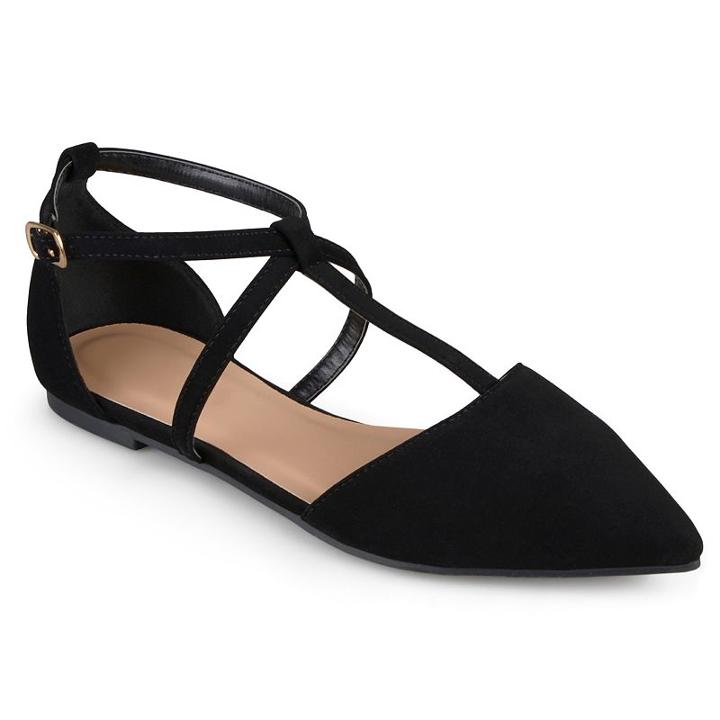 Journee Collection Keiko Women's D'orsay Flats, Girl's, Size: 8.5, Black