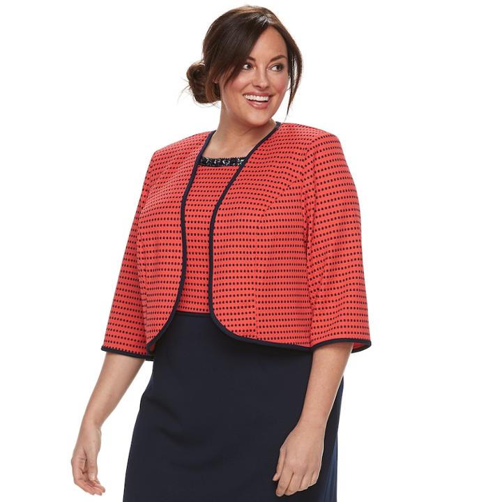 Plus Size Maya Brooke Colorblock Dress & Jacket Set, Women's, Size: 20 W, Brt Red