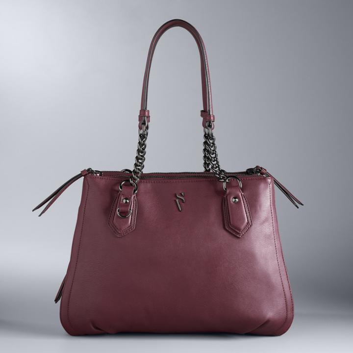 Simply Vera Vera Wang Bedford Triple Entry Satchel, Women's, Dark Pink