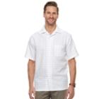 Men's Haggar Classic-fit Textured Microfiber Easy-care Button-down Shirt, Size: Large, White