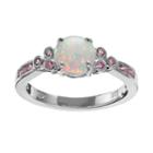 Lab-created Opal And Lab-created Pink Sapphire Sterling Silver Ring, Women's, Size: 8