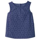 Girls 4-12 Sonoma Goods For Life&trade; Woven Eyelet Overlay Tank Top, Girl's, Size: 8, Blue