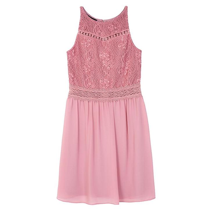 Girls 7-16 Iz Amy Byer Lace Bodice Chiffon Skirt Dress, Size: 7, Med Pink