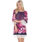 Women's White Mark Scroll Off-the-shoulder Dress, Size: Small, Blue (navy)