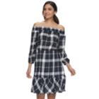 Women's Indication Linen Blend Plaid Off-the-shoulder Dress, Size: Large, Blue