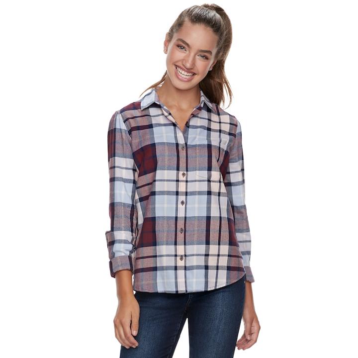 Juniors' So&reg; Button-front Shirt, Teens, Size: Xs, Lt Purple