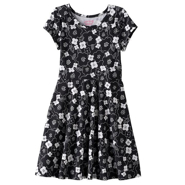 Girls 4-10 Jumping Beans&reg; Print Skater Dress, Girl's, Size: 4, Black