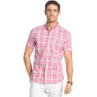 Men's Izod Check Advantage Button-down Shirt, Size: Large, Pink Other