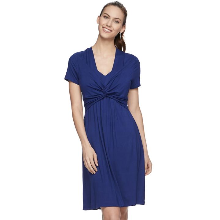 Maternity A:glow Knot Nursing Dress, Women's, Size: L-mat, Drk Purple