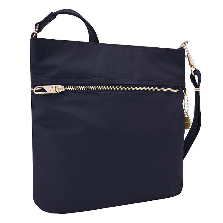 Travelon Anti-theft Tailored North-south Slim Bag, Women's, Blue