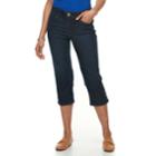 Women's Dana Buchman 21-in. Button-hem Capri Jeans, Size: 6, Dark Blue