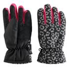 Girls 4-16 So&reg; Leopard Print Thinsulate Ski Gloves, Size: M-l, Black