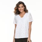 Women's Napa Valley Floral Lace Embellished Top, Size: Xl, White