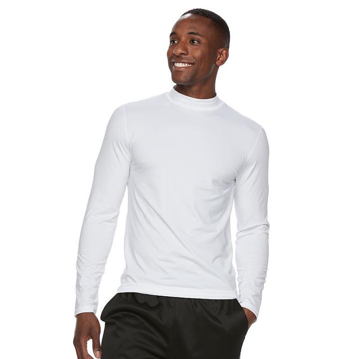 Men's Tek Gear&reg; Lined Base Layer Mockneck, Size: Xl, White