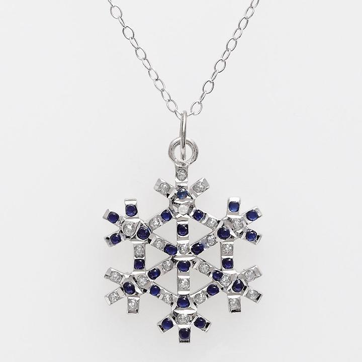 Platinum Over Silver Sapphire And Diamond Accent Pendant, Women's, Blue