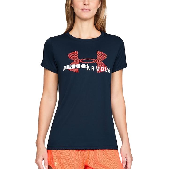 Women's Under Armour Tech Short Sleeve Graphic Tee, Size: Large, Dark Blue