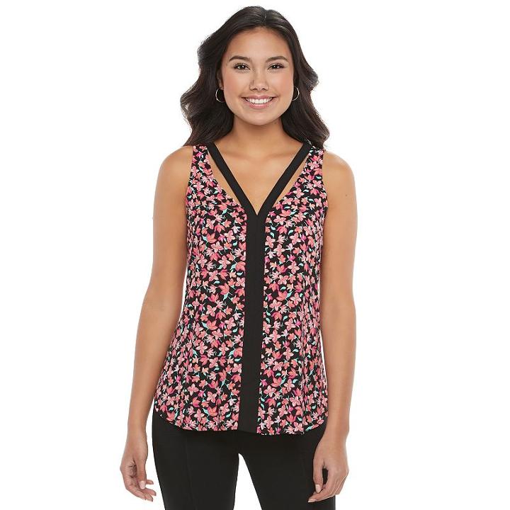 Juniors' Candie's&reg; Double V Tank, Girl's, Size: Large, Pink