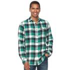 Big & Tall Sonoma Goods For Life&trade; Slim-fit Plaid Stretch Flannel Button-down Shirt, Men's, Size: 3xl Tall, Med Green
