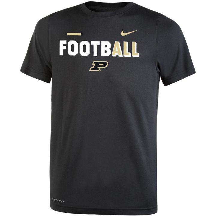 Boys 8-20 Nike Purdue Boilermakers Legend Football Tee, Size: S 8, Black