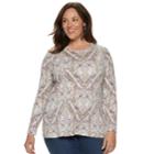 Plus Size Croft & Barrow&reg; Classic Crewneck Tee, Women's, Size: 1xl, Med Beige