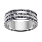 Traditions Silver-plated Swarovski Crystal Multirow Ring, Women's, Size: 9, Purple