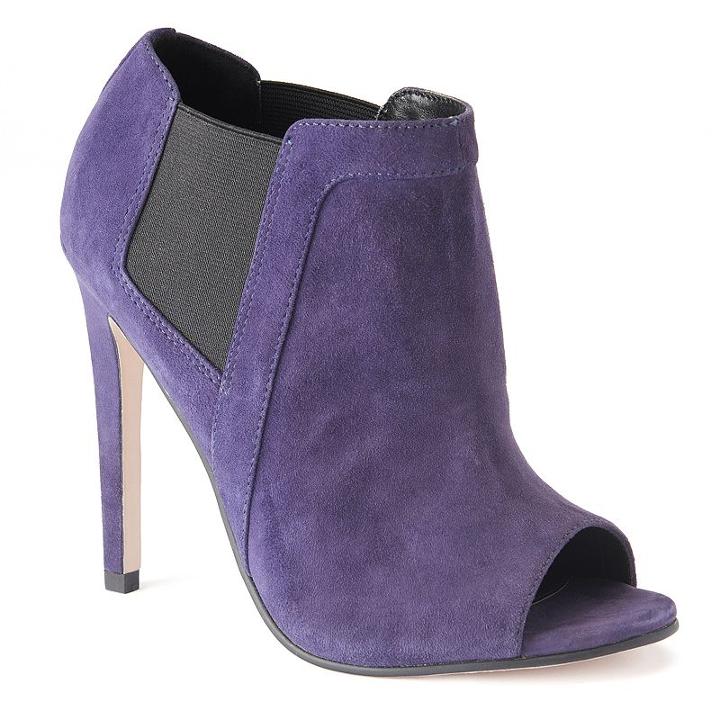 Shoemint Morgan Women's Suede Peep-toe High Heel Ankle Boots, Girl's, Size: 6.5, Purple