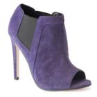 Shoemint Morgan Women's Suede Peep-toe High Heel Ankle Boots, Girl's, Size: 6.5, Purple