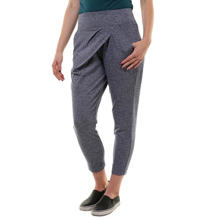 Women's Soybu Revel Crossover Ankle Pants, Size: Large, Blue (navy)