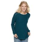 Women's Sonoma Goods For Life&trade; Cable Knit Yoke Crewneck Sweater, Size: Xxl, Green