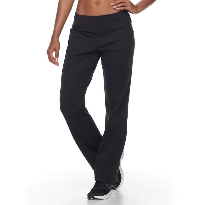 Women's Tek Gear® Knit Bootcut Workout Pants, Size: Xl, Black