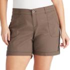Plus Size Gloria Vanderbilt Misha Twill Button-tab Shorts, Women's, Size: 22 W, Med Brown