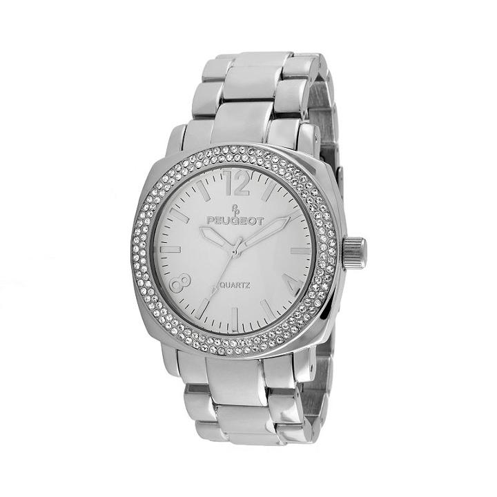 Peugeot Women's Crystal Watch - 7075s, Silver