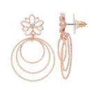Lc Lauren Conrad Flower Nickel Free Triple Hoop Drop Earrings, Women's, Light Pink