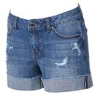Women's Jennifer Lopez Distressed Cuffed Jean Shorts, Size: 4, Med Blue