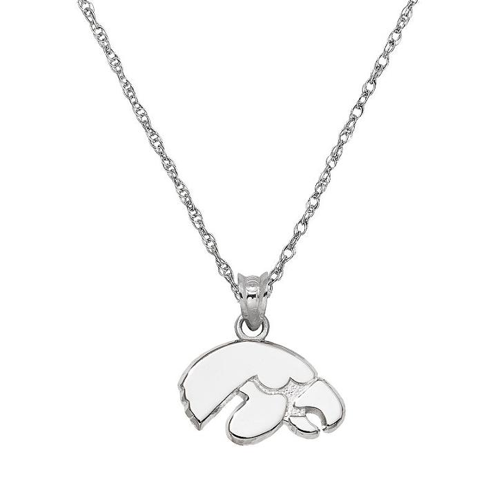 Iowa Hawkeyes Sterling Silver Logo Pendant, Women's, Size: 18, Multicolor