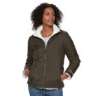 Women's Free Country Reversible Sherpa Jacket, Size: Large, Dark Green