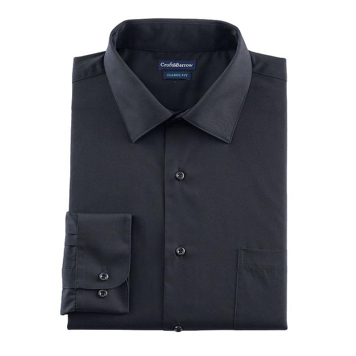Men's Croft & Barrow&reg; Classic-fit Striped Dress Shirt And Patterned Tie, Size: Xl-34/35, Black
