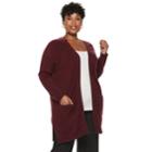 Plus Size Napa Valley Raglan Sleeve Long Cardigan, Women's, Size: 2xl, Med Purple
