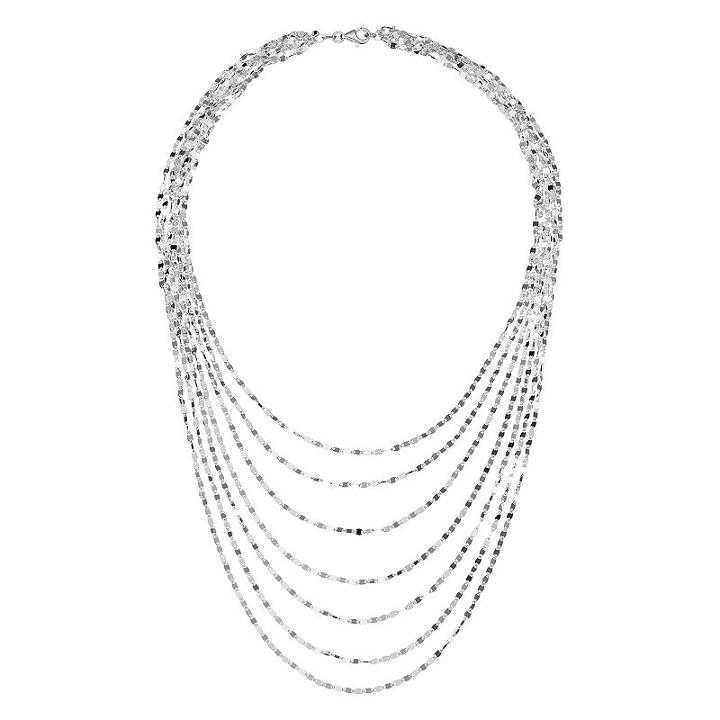 Sterling Silver Twist Link Multi Strand Necklace, Women's, Size: 18
