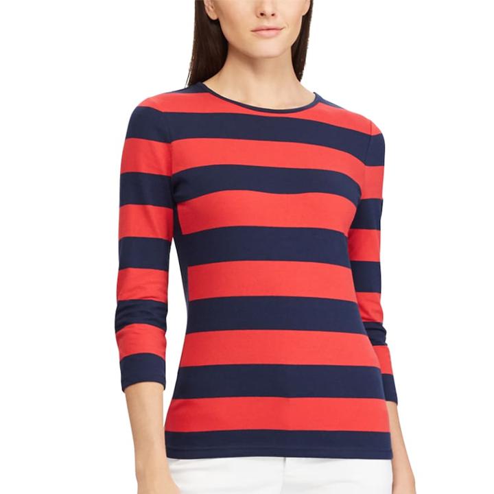 Women's Chaps Striped Top, Size: Xs, Red