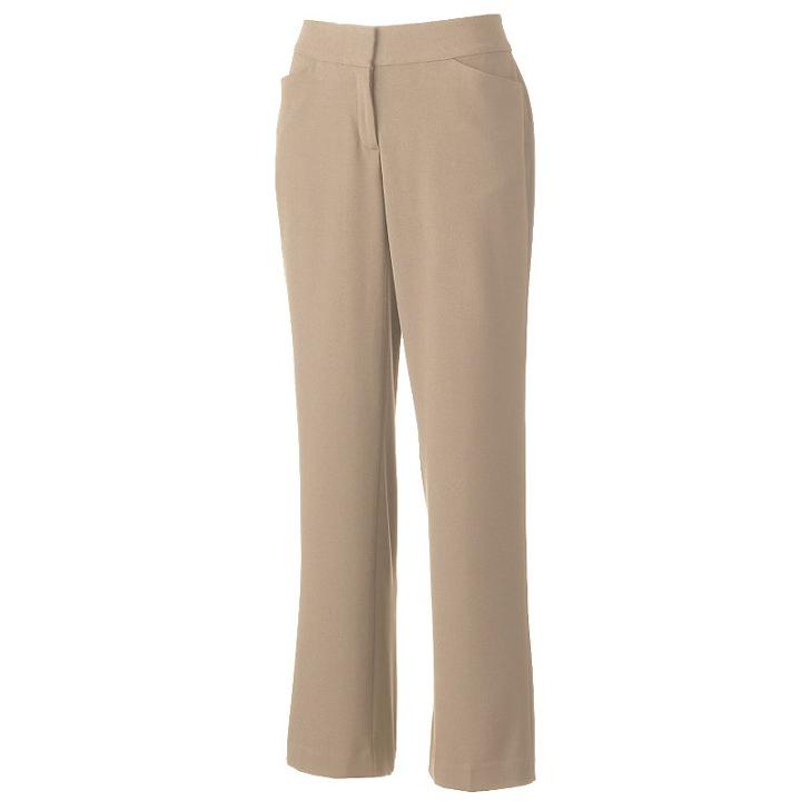 Women's Dana Buchman Curvy Fit Dress Pants, Size: 14, Beig/green (beig/khaki)