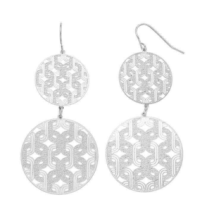 Double Lattice Drop Earring, Women's, Silver