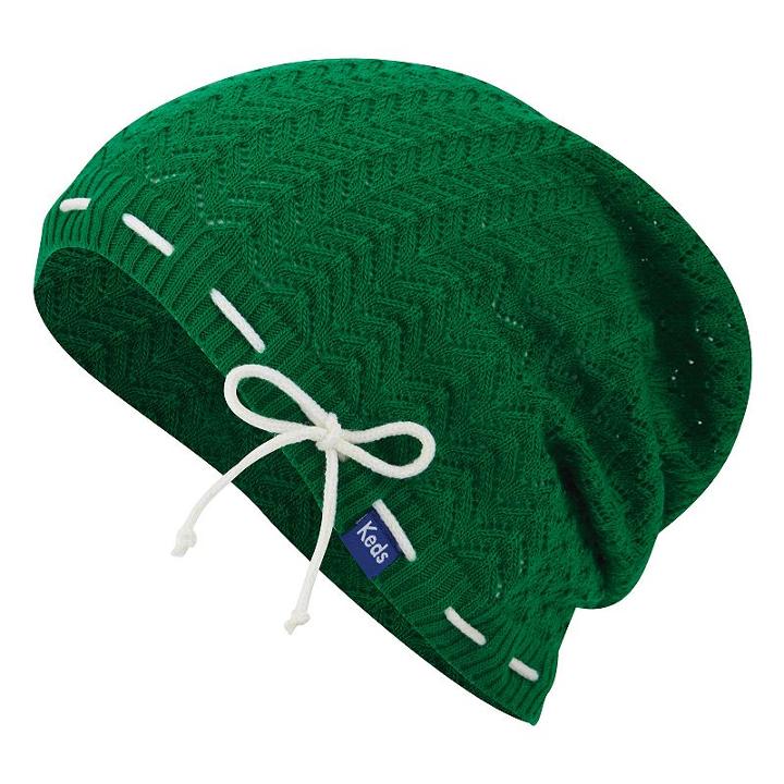 Keds, Women's Open-work Chevron Slouchy Beanie, Brt Green