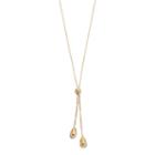 14k Gold Bead Lariat Necklace, Women's, Size: 17