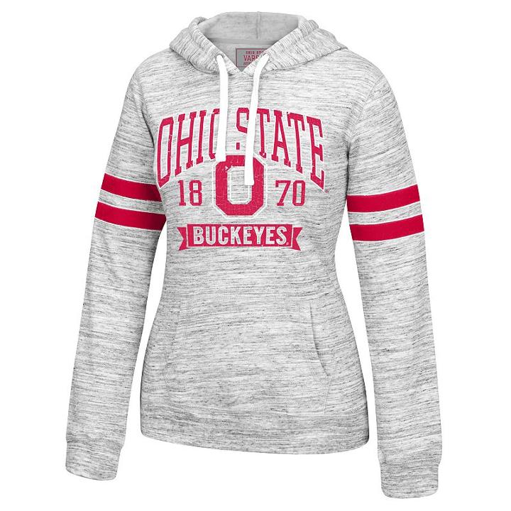 Women's Ohio State Buckeyes Marble Varisty Prep Hoodie, Size: Large, Ovrfl Oth