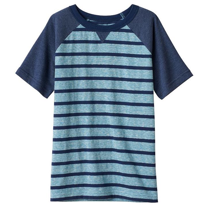 Boys 4-10 Jumping Beans&reg; Striped Raglan Tee, Boy's, Size: 7x, Turquoise/blue (turq/aqua)