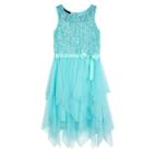 Girls 7-16 Iz Amy Byer Sequin Lace Illusion Tiered Dress, Girl's, Size: 10, Lt Green