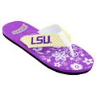 Women's Lsu Tigers Floral Flip Flop Sandals, Size: Large, Multi