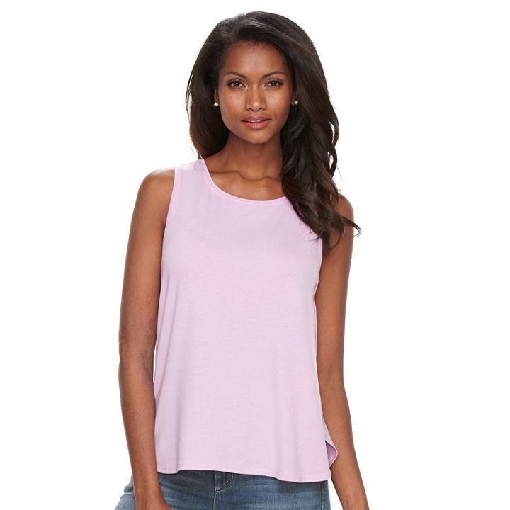 Petite Apt. 9&reg; Scoopneck Tank, Women's, Size: L Petite, Lt Purple